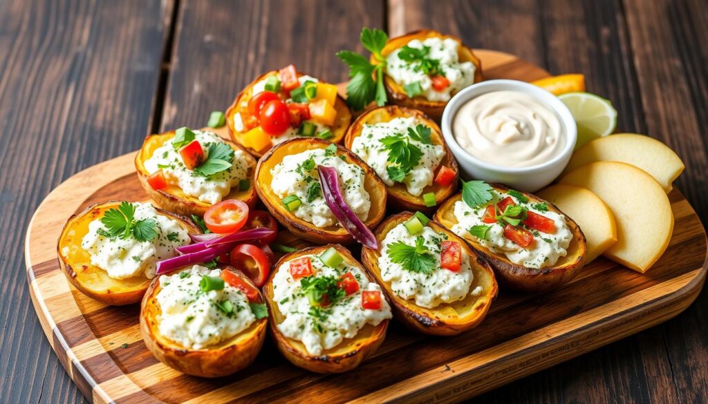 Air Fryer Cottage Cheese Potato Skins Recipe