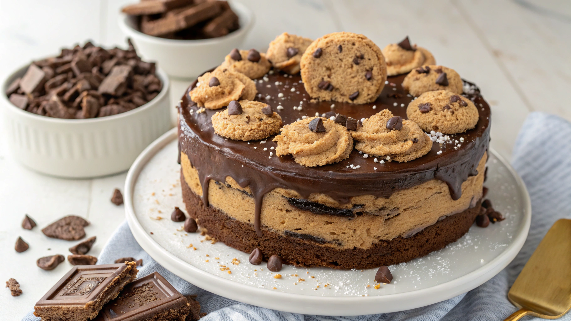 Irresistible Cookie Dough Brown Butter Chocolate Cake