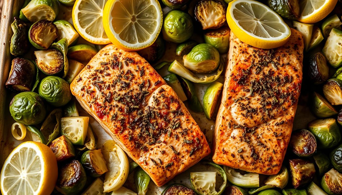 Sheet-Pan Salmon and Shaved Brussels Sprouts: A Flavorful Meal