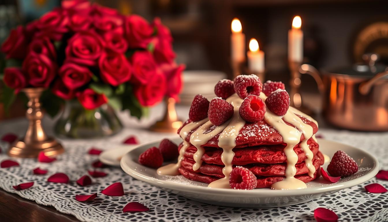 Delectable Romantic Red Velvet Pancakes