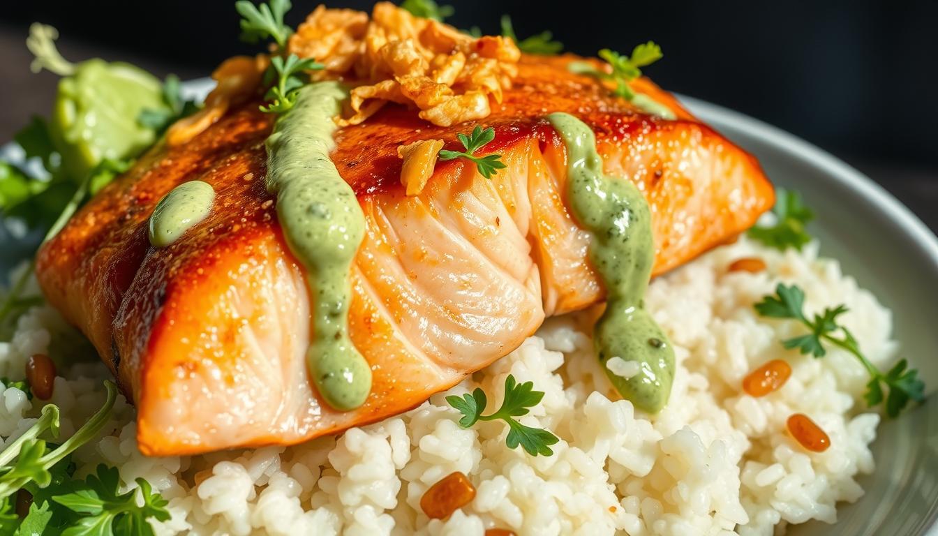 Crispy Rice Salad with Smoked Trout & Green Goddess